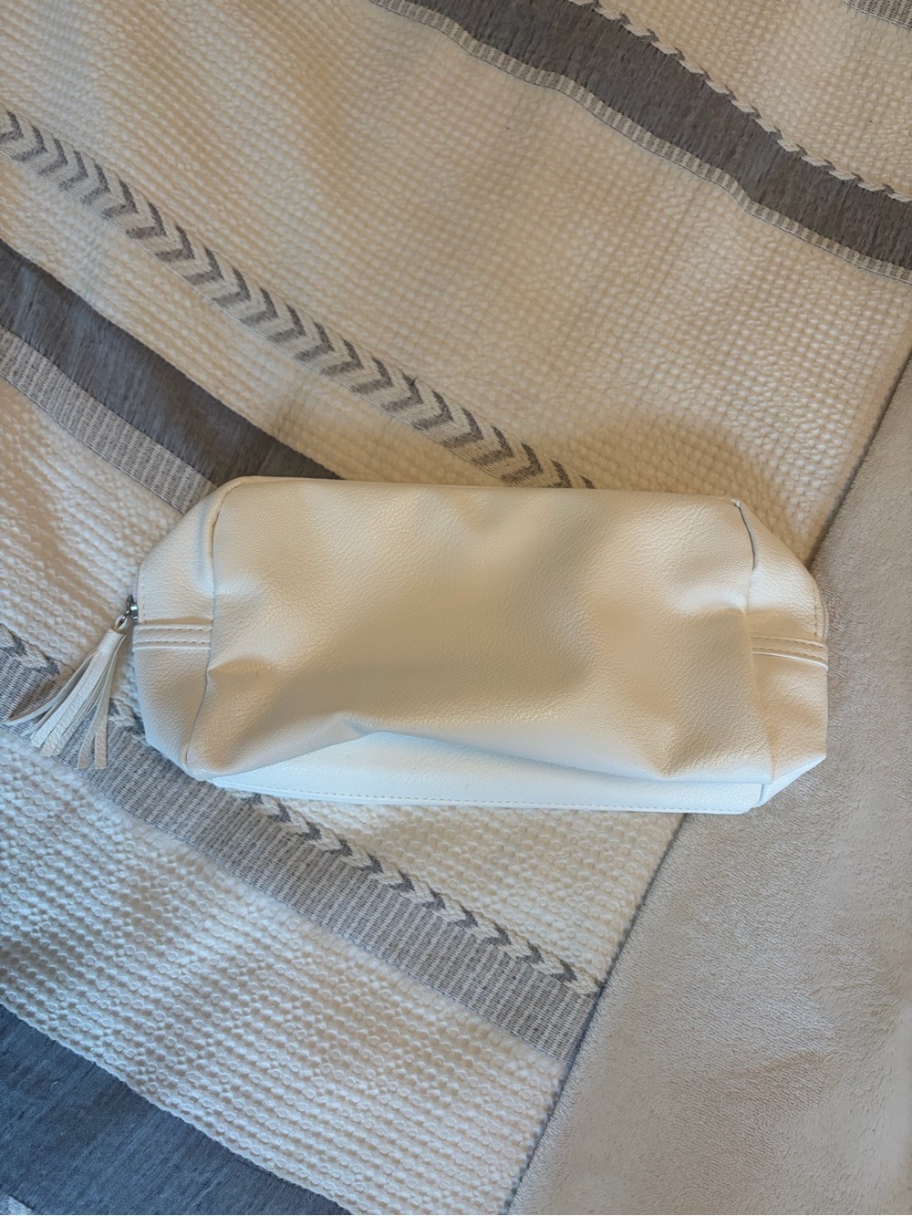 Milkshake Cream Cosmetic Pouch with Tassel Zipper - Picture 3 of 3
